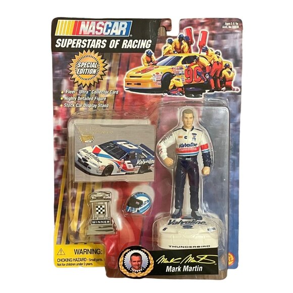 Mark Martin Superstars Of Racing Nascar Figure Set 1997 Card Figure Car Stand - Picture 1 of 10